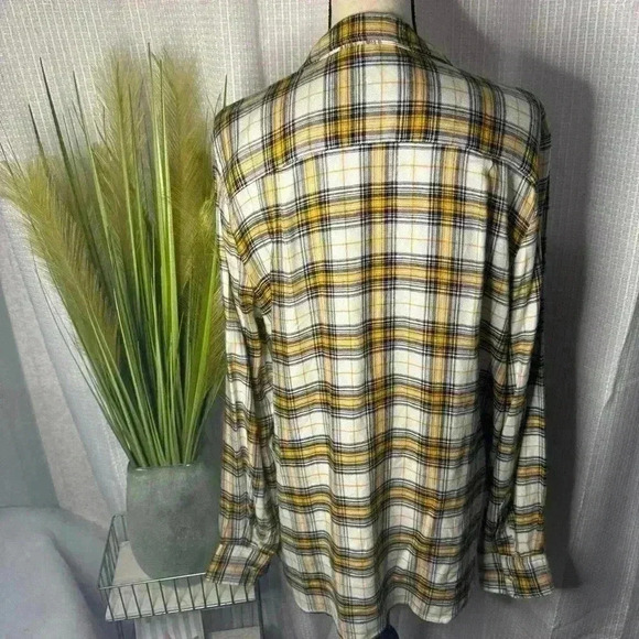Melloday Women’s XL Flannel Super Soft Long Sleeve Button Up Plaid Top - Picture 5 of 11